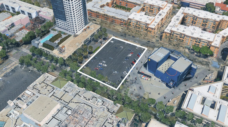 South Second Street parking lot, image via Google Satellite