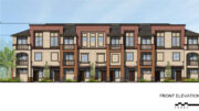 1655 Berryessa Road townhouse facade elevation, illustration by SDG Architects
