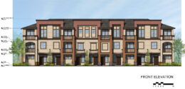 1655 Berryessa Road townhouse facade elevation, illustration by SDG Architects