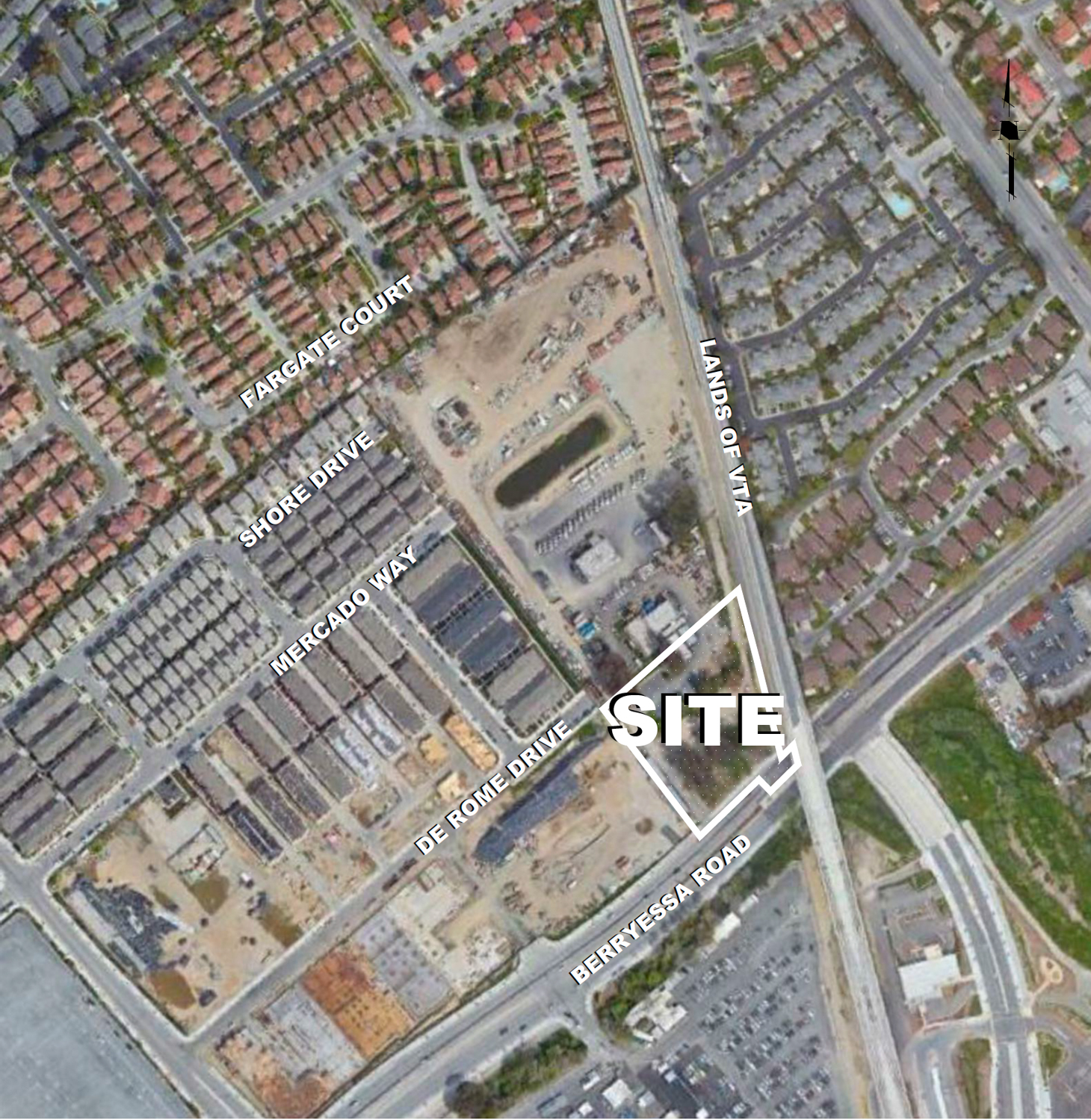 1655 Berryessa Road townhouse site plan, illustration via plan set