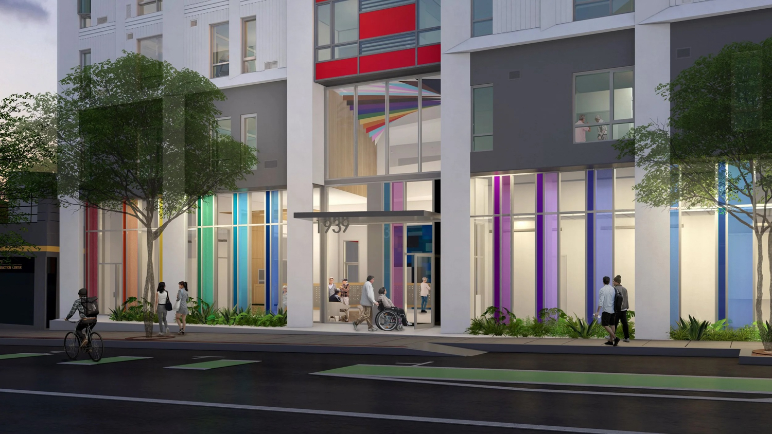 1939 Market Street lobby entrance, rendering by YA Studio