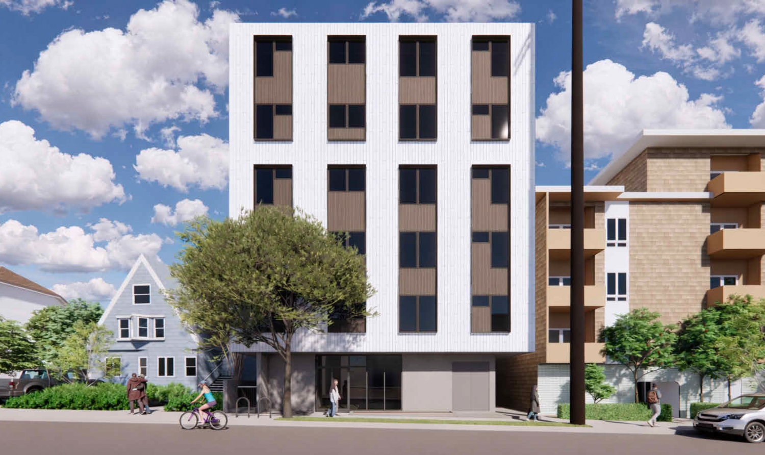 2437 Warring Street front view, rendering by Baran Studio Architecture