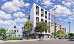 2437 Warring Street pedestrian view, rendering by Baran Studio Architecture