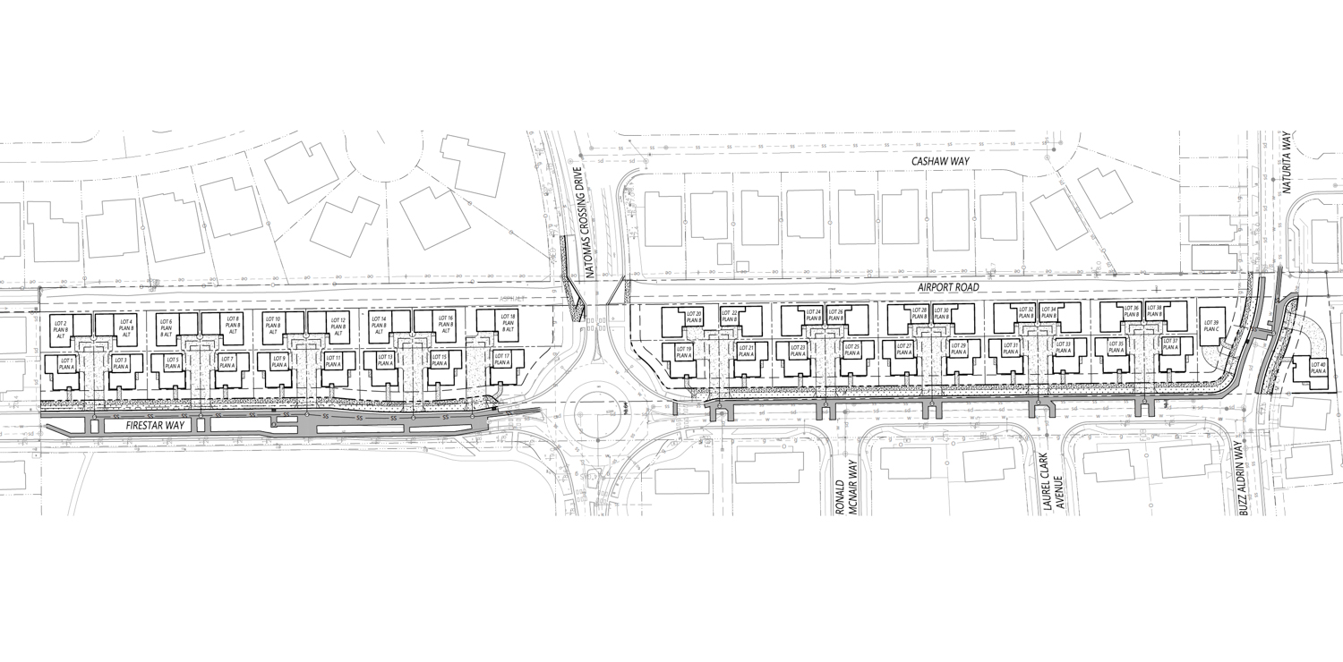 3801 Airport Road site plan, illustration by Farrell-Faber & Associates