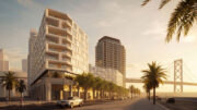 555 Beale Street from the Embarcadero and Beale Street, rendering by Grimshaw & Perry Architects