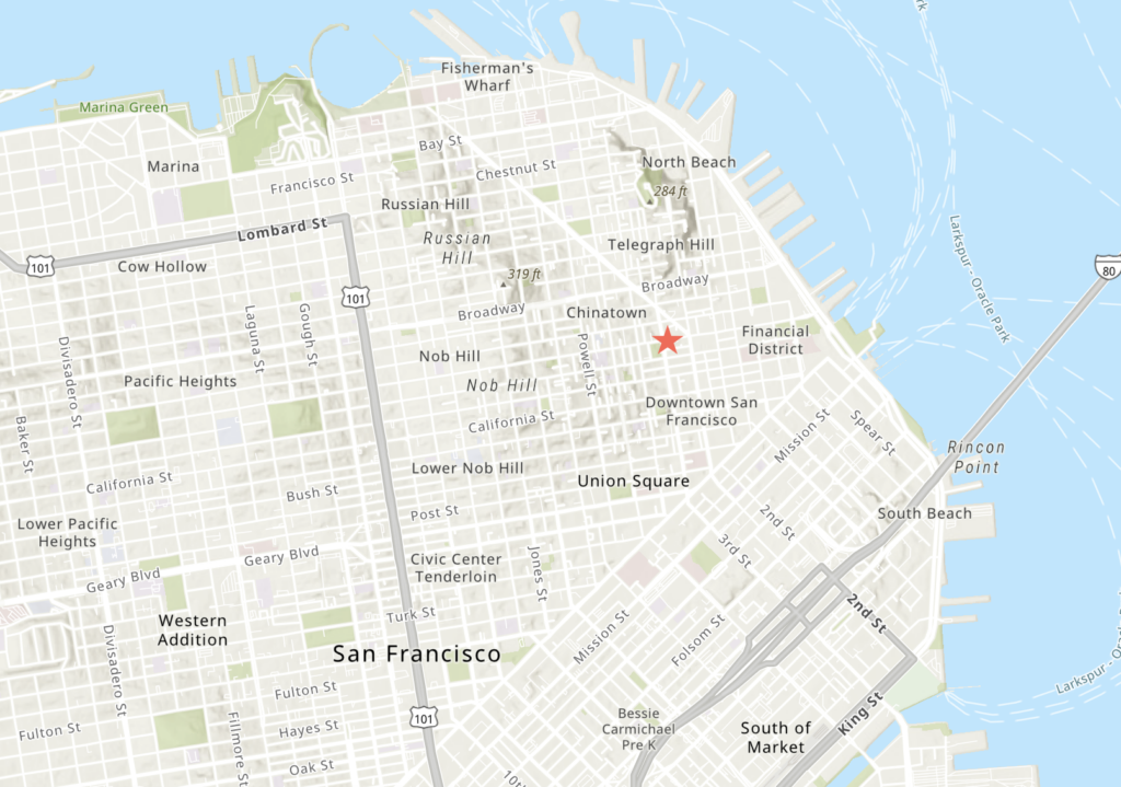 750 Kearny Street Site Location, image via ArcGIS Online