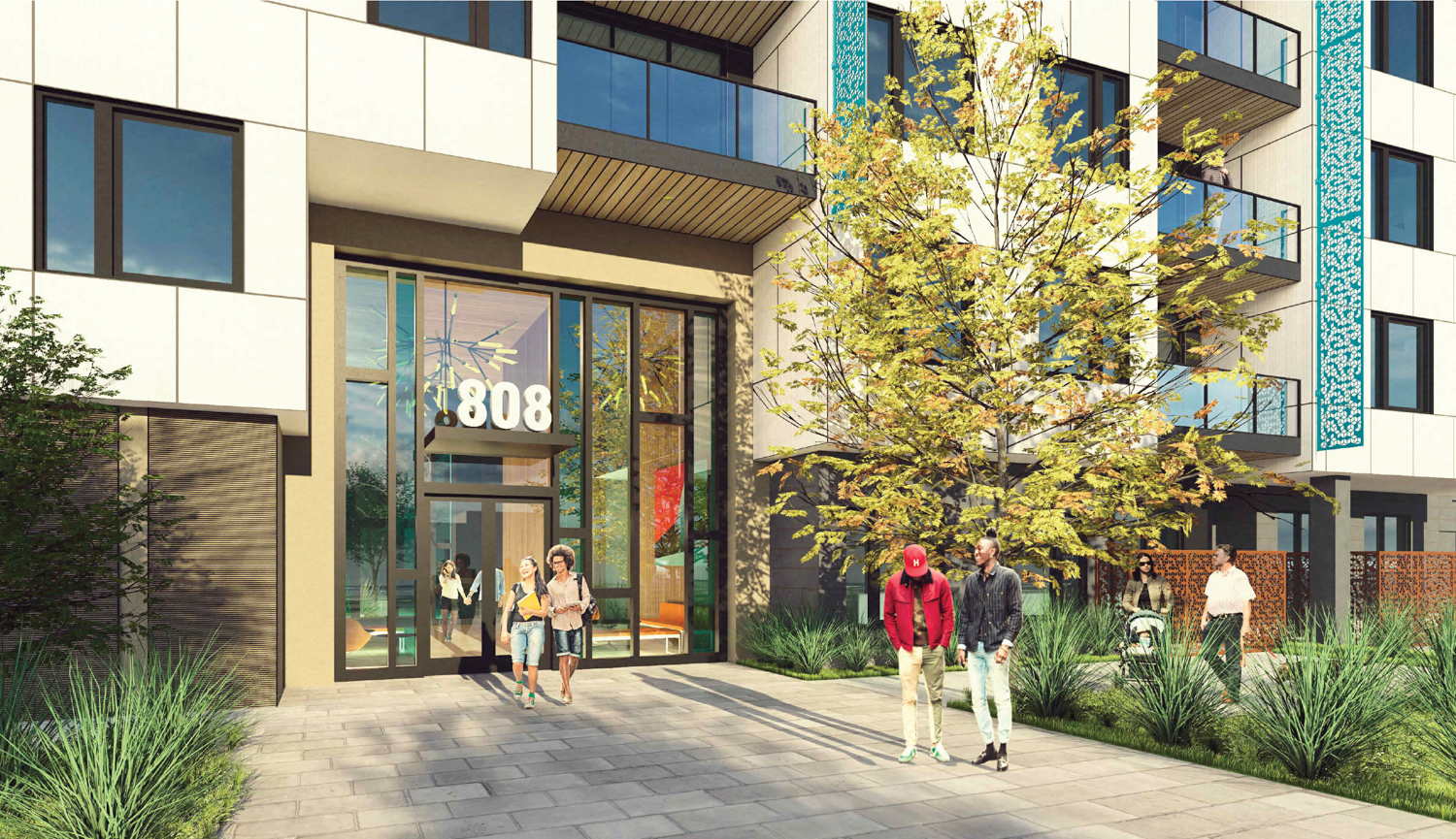 800 San Antonio Road pedestrian view, rendering by Lowney Architects