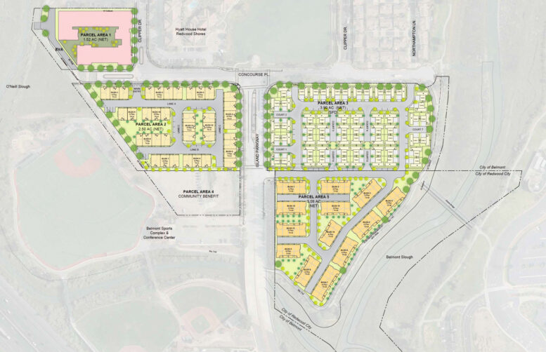 Island Parkway site plan, illustration by KTGY