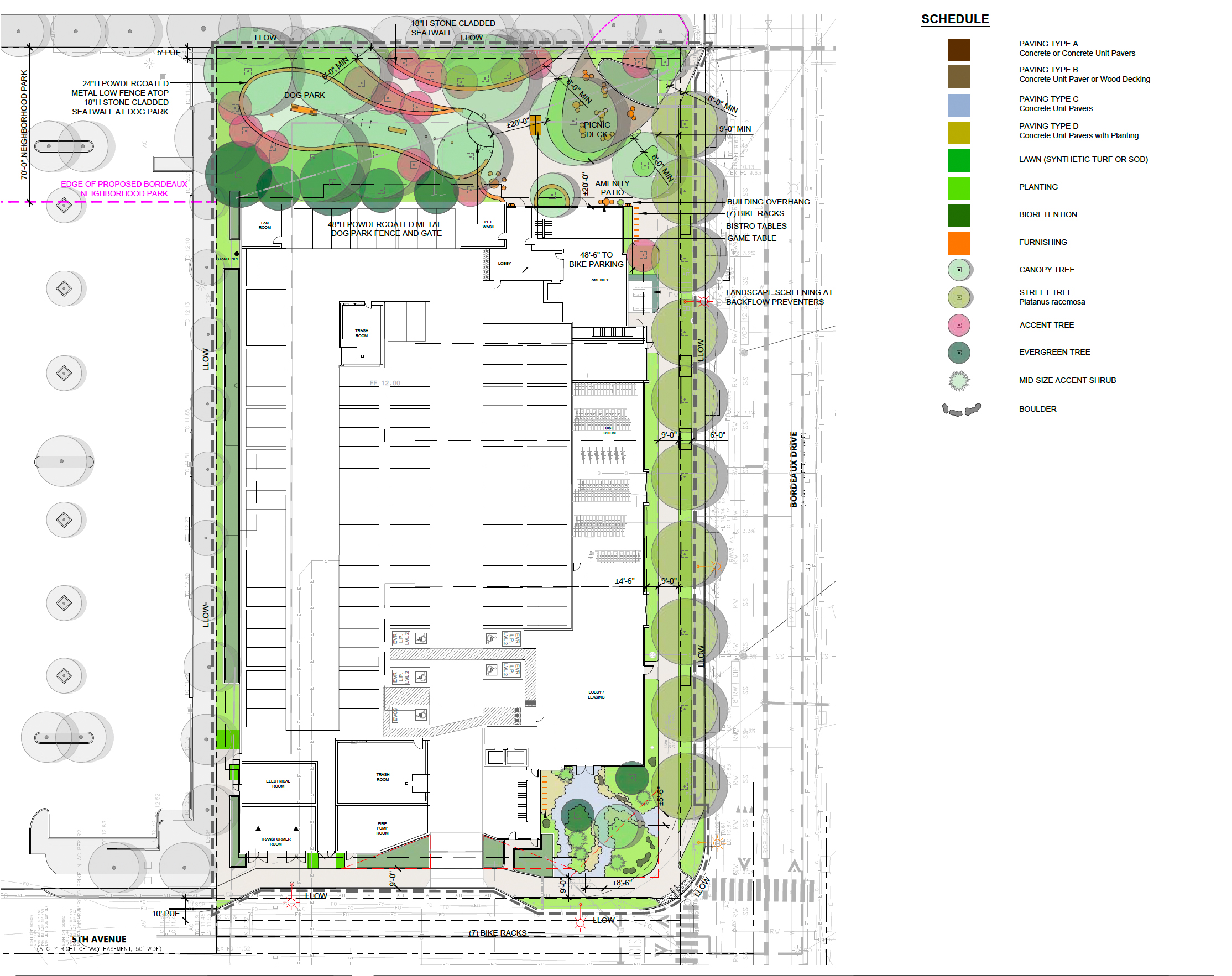 1215 Bordeaux Drive site map, illustration by Bionic