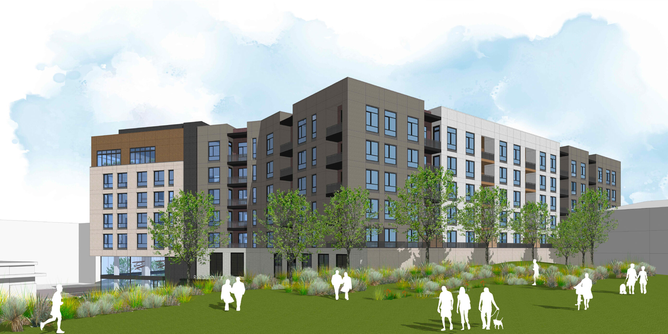1275 South California Street as seen from Alma Park, rendering by KTGY