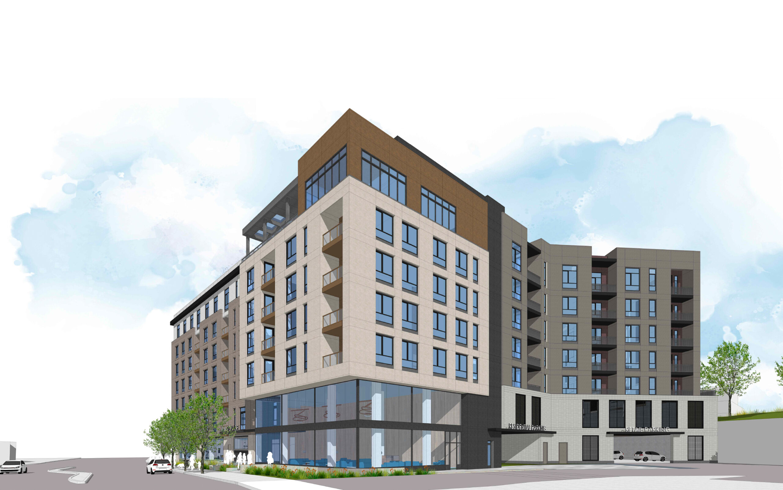 1275 South California Street corner view, rendering by KTGY
