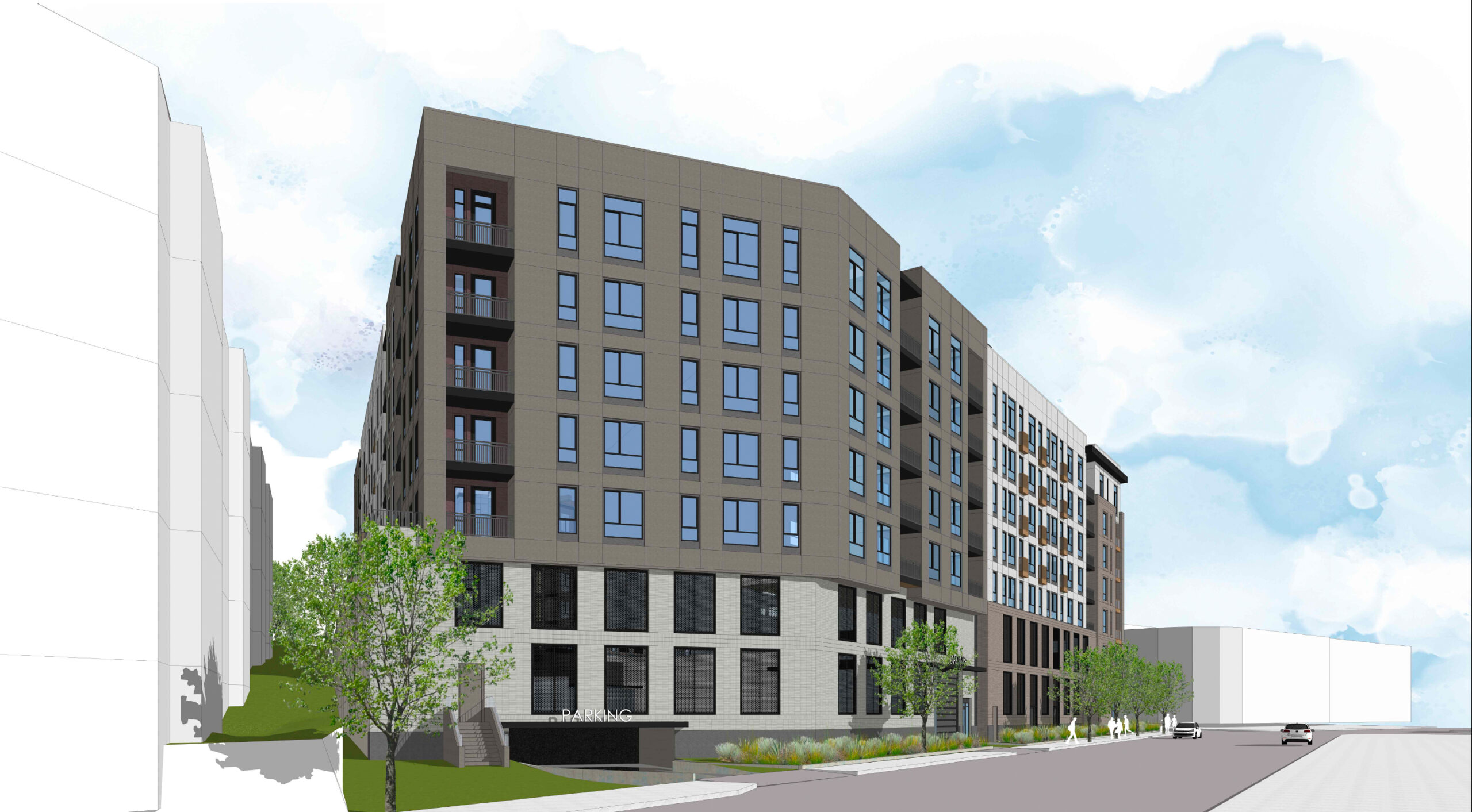 1275 South California Street pedestrian view, rendering by KTGY