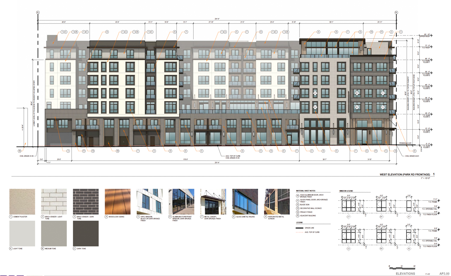 2 Park Road facade elevation, illustration by BDE Architecture