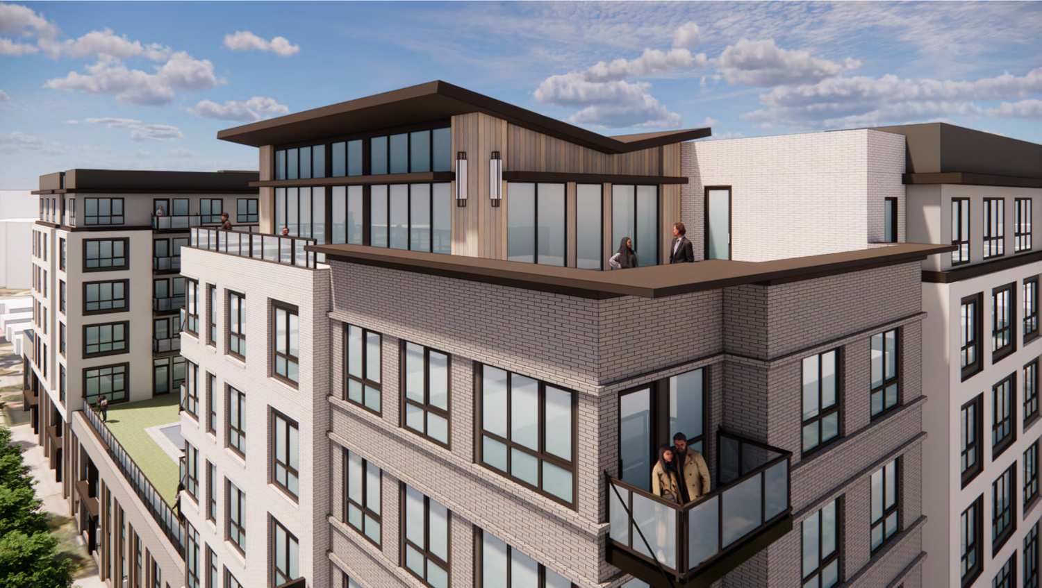 2 Park Road rooftop deck, rendering by BDE Architecture