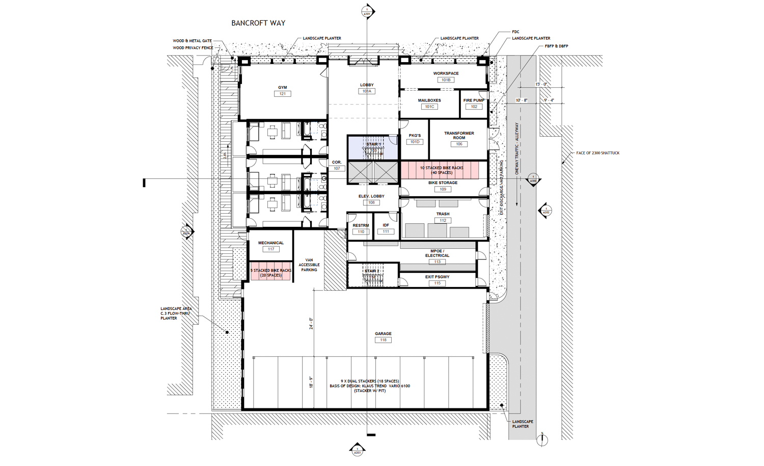 2036 Bancroft Way ground floor, illustration by Studio KDA