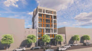 2051 Market Street establishing view, rendering by Winder Gibson Architects