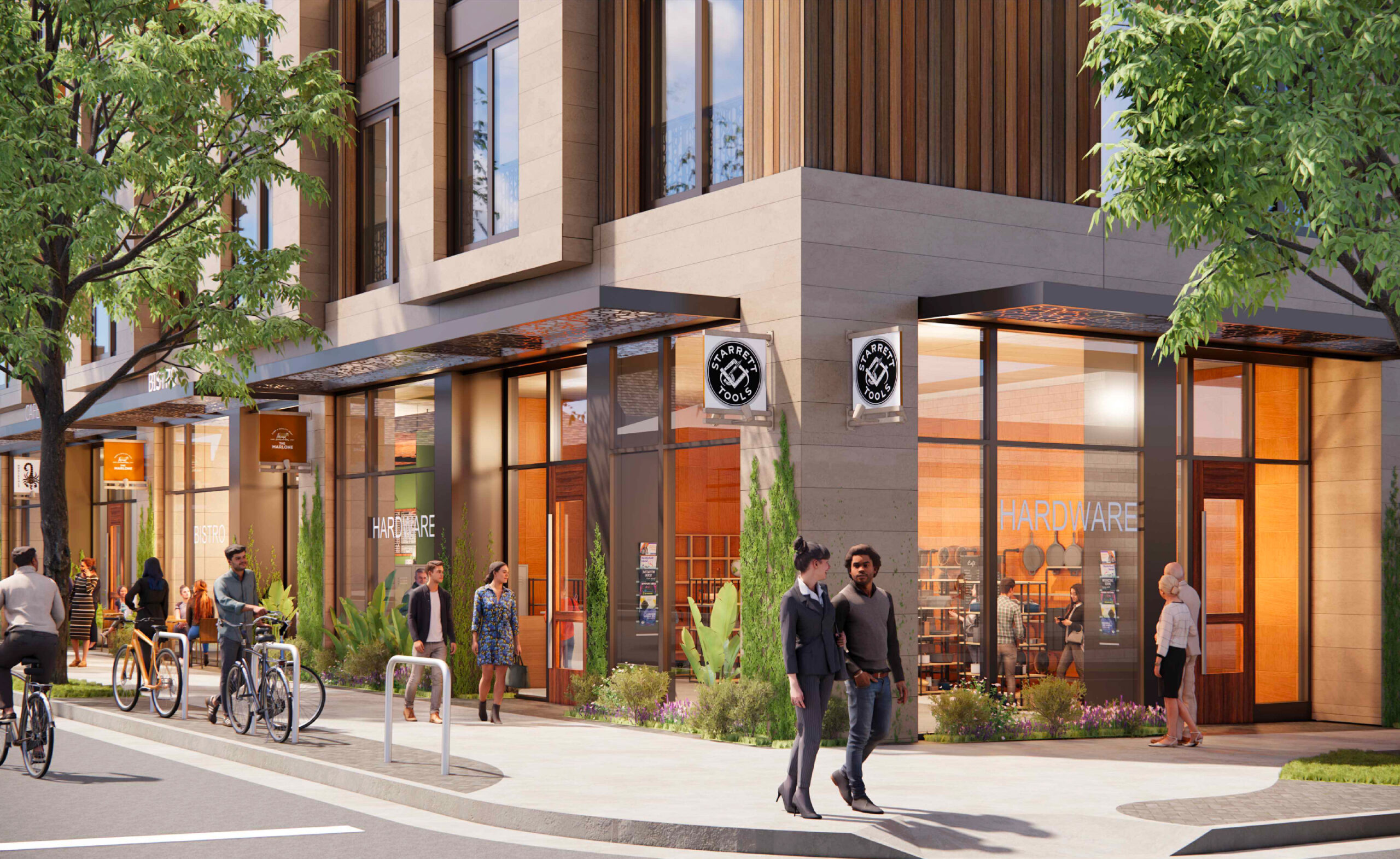 2920 Shattuck Avenue corner retail view, rendering by SDT Architects