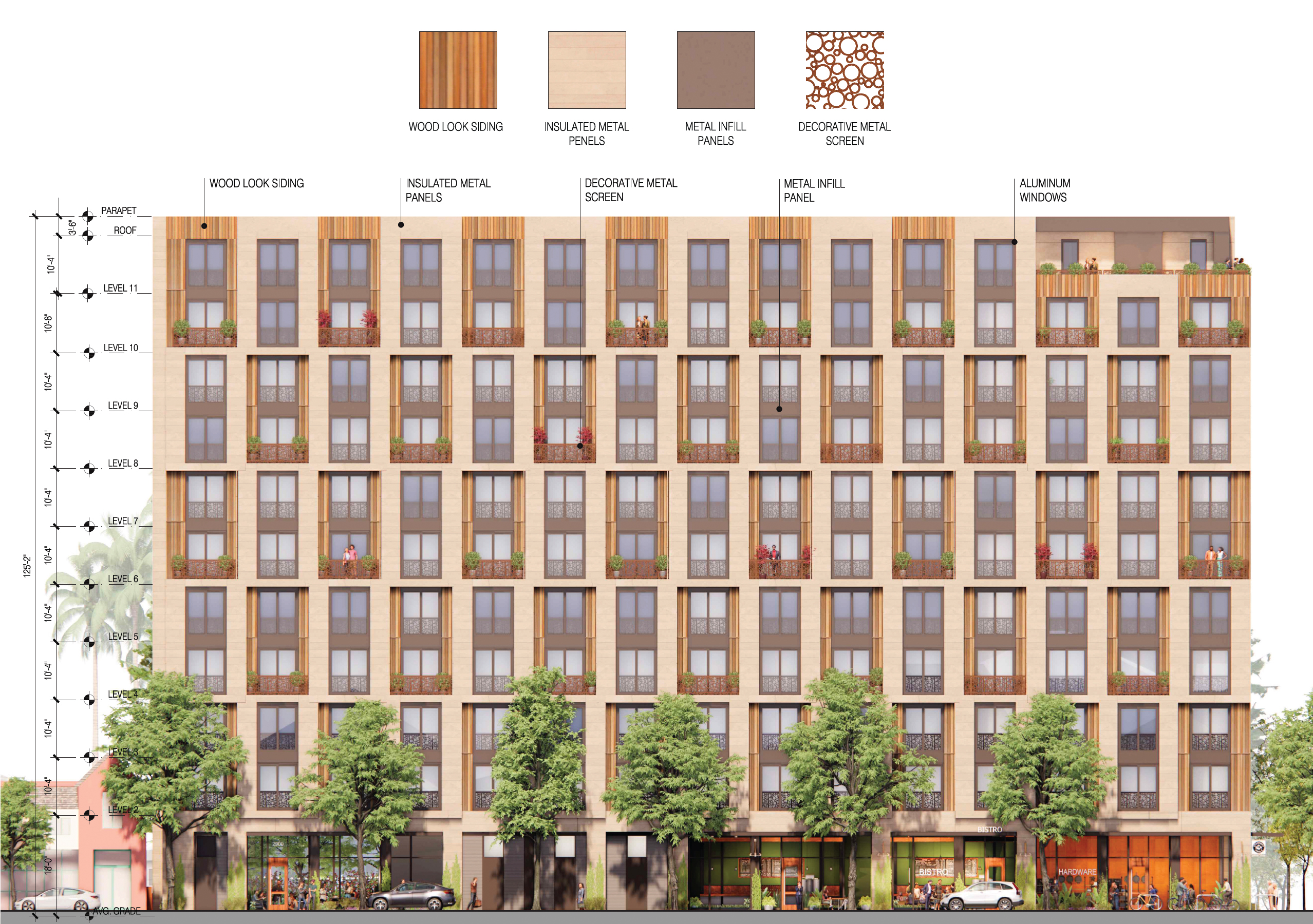 2920 Shattuck Avenue facade elevation, illustration by SDT Architects