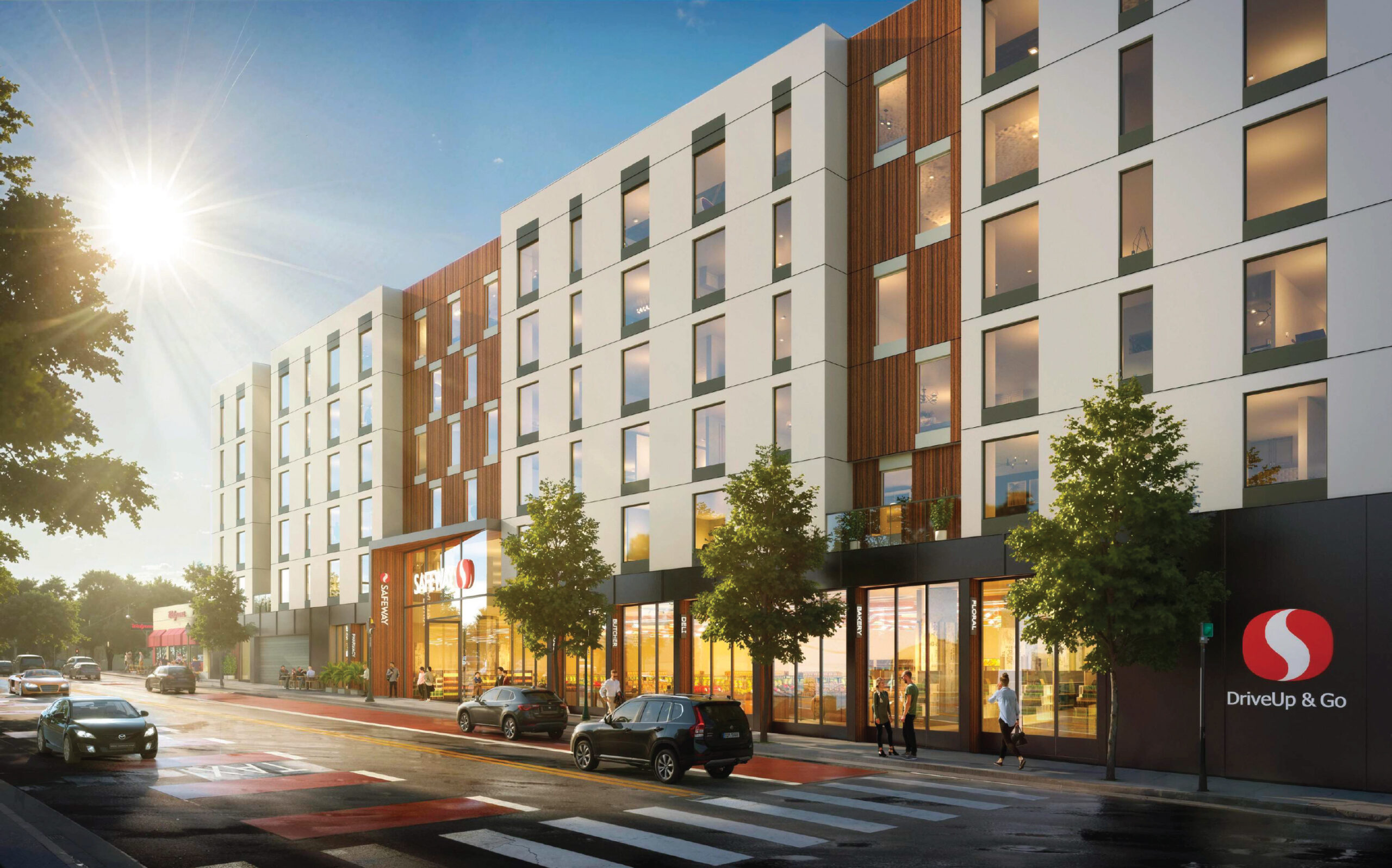 3350 Mission Street pedestrian perspective, rendering by Perry Architects