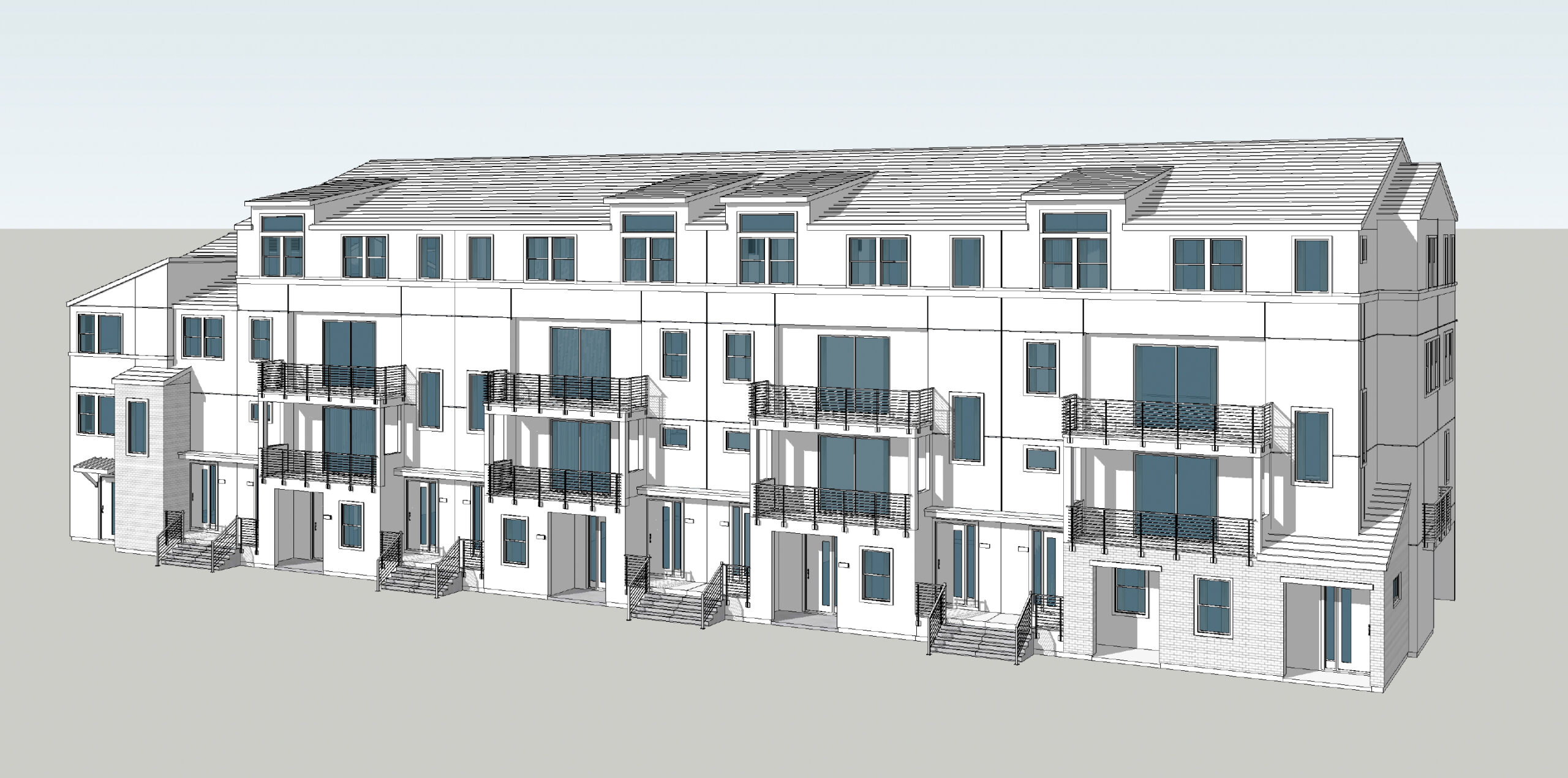 3521 Homestead Road stacked townhouses, illustration by William Hezmalhalch Architects