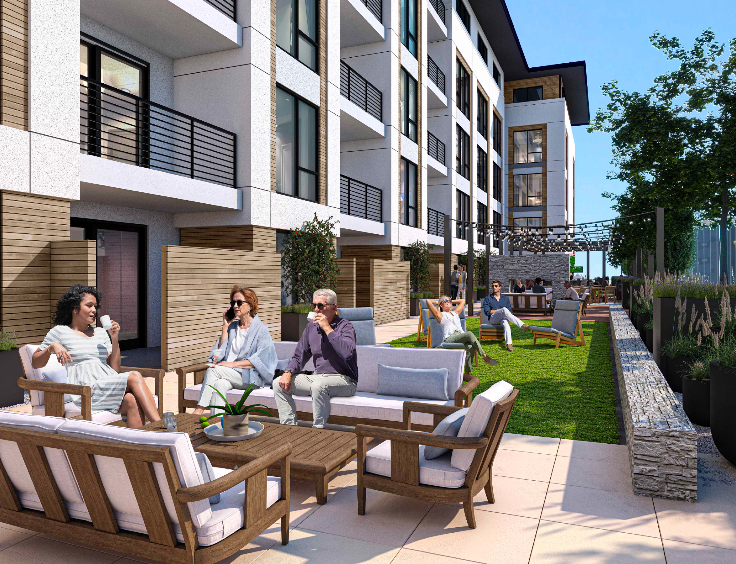 616 South B Street podium-top deck, rendering by ARC TEC