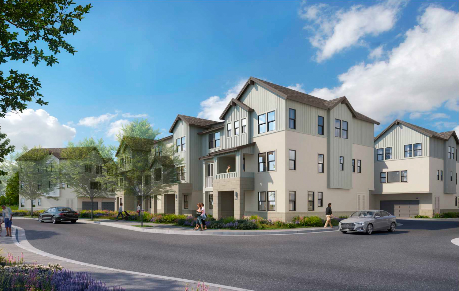 68 Willow Road pedestrian view, rendering by Presenting Architecture for SDG Architects
