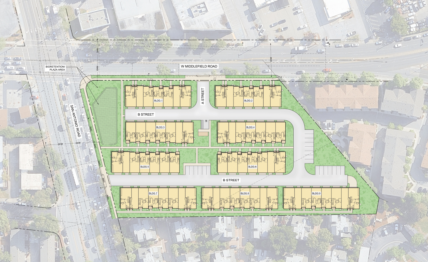 690 San Antonio Group site plan, illustration by KTGY