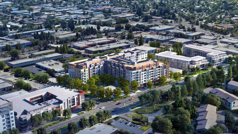 762 San Antonio Road aerial view, rendering by Studio T-Square