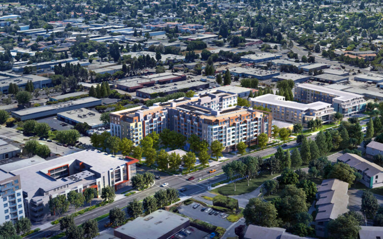 762 San Antonio Road aerial view, rendering by Studio T-Square