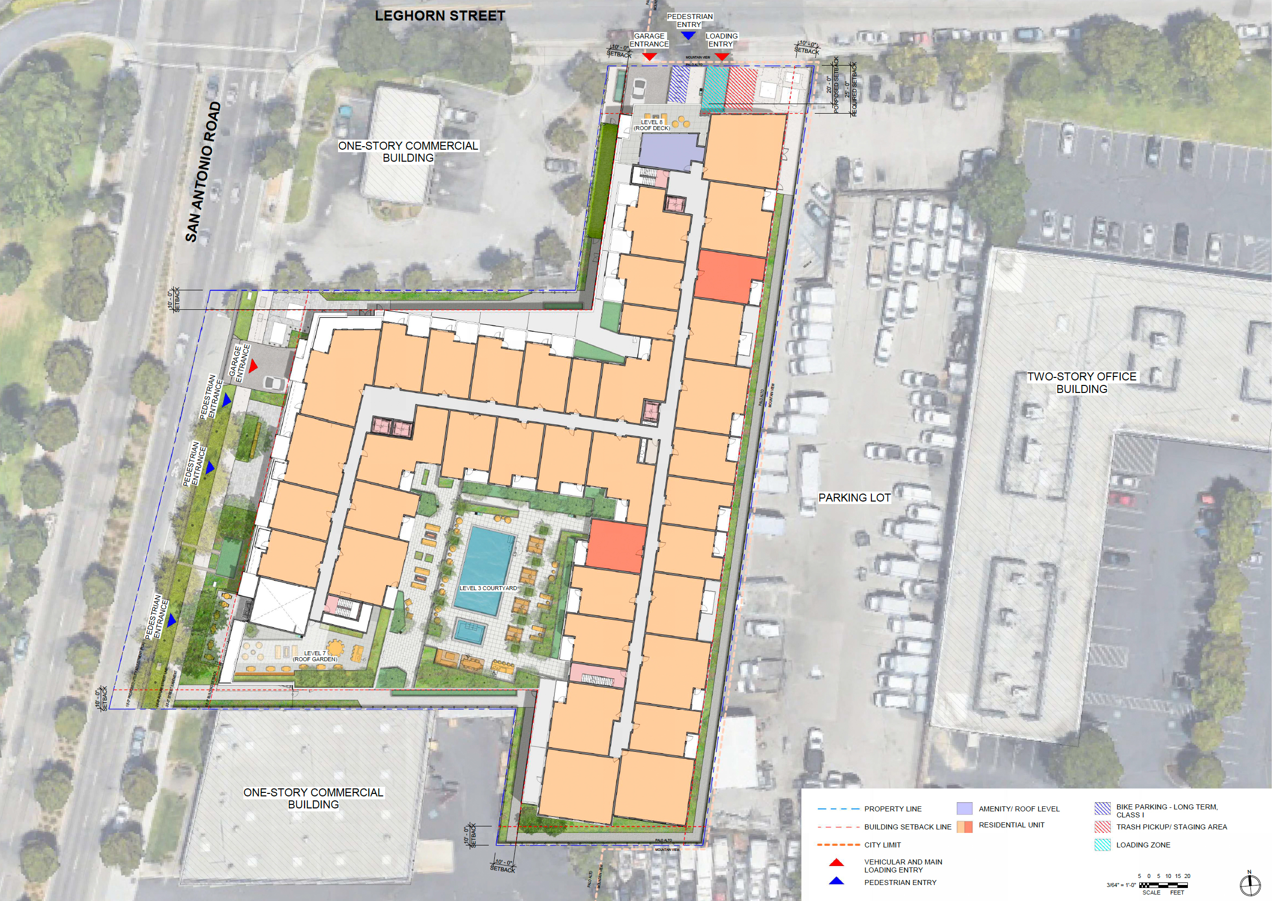 762 San Antonio Road site plan, illustration by RHAA