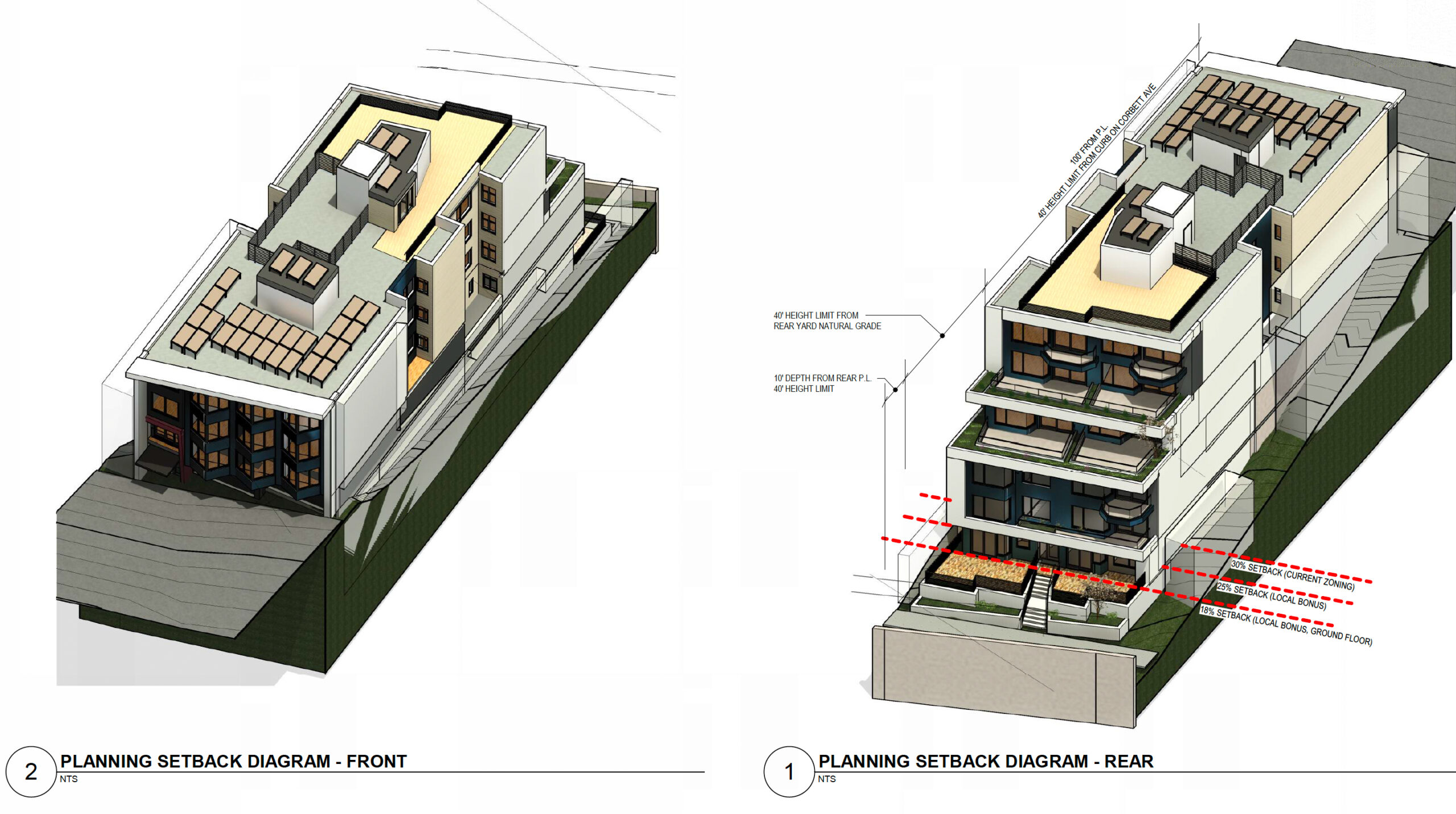 821 Corbett Avenue, isometric view by Kerman Morris Architects
