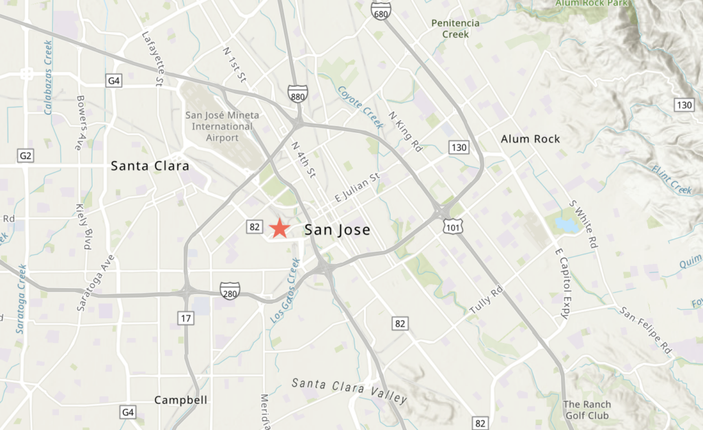 945 West Julian Street Site Loctation, image via ArcGIS Online