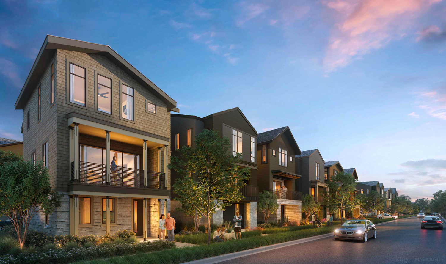 Parkline houses, rendering by KTGY