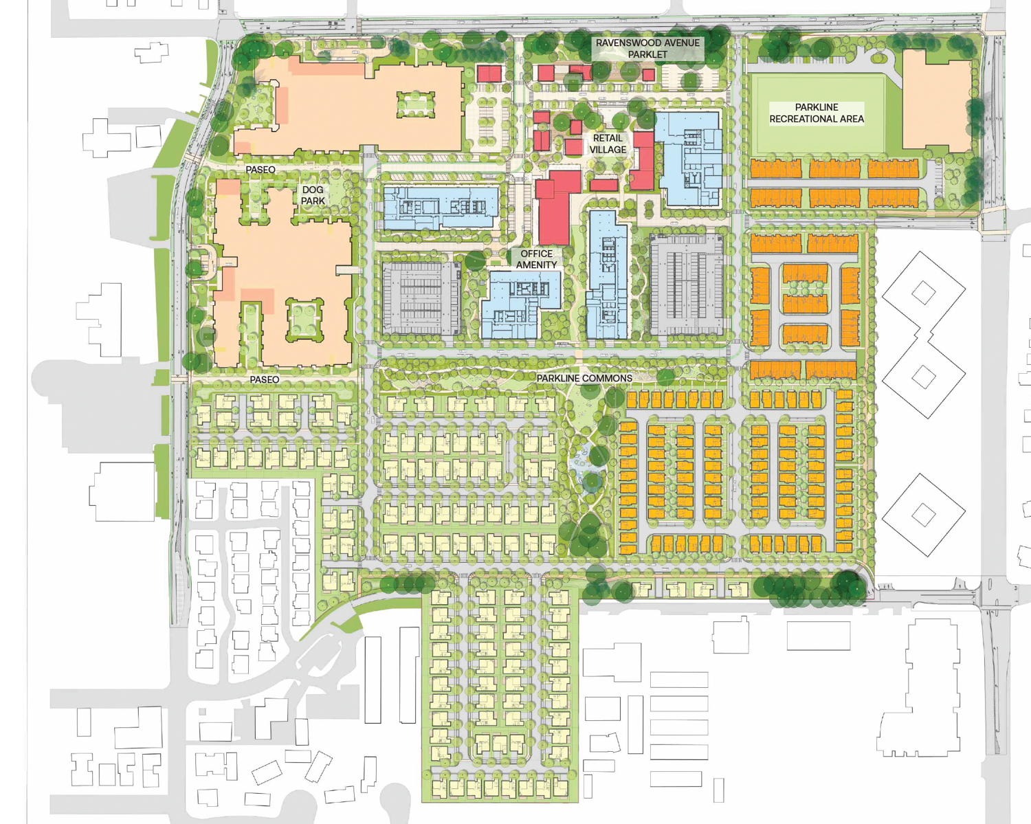 Parkline modified masterplan, illustration by SOM