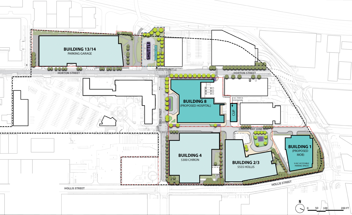 Sutter Medical Center proposed site plan, illustration by SmithGroup