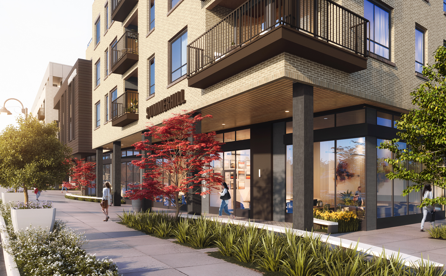 11 El Camino Real sidewalk activity, rendering by KTGY