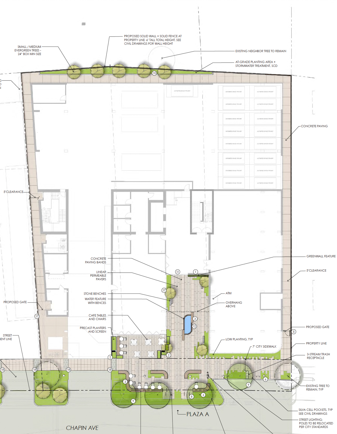 1430 Chapin Avenue site plan, illustration by Jett