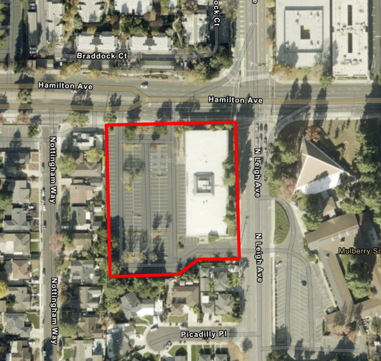 1500 E Hamilton Avenue Site Boundaries, image via ArcGIS Online