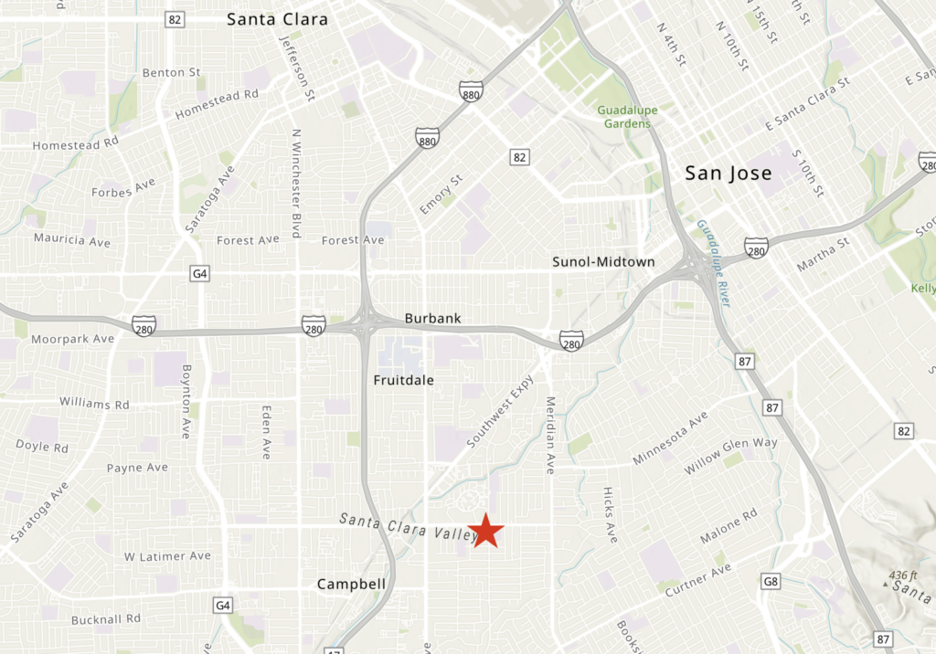 1500 E Hamilton Avenue Site Location, image via ArcGIS Online