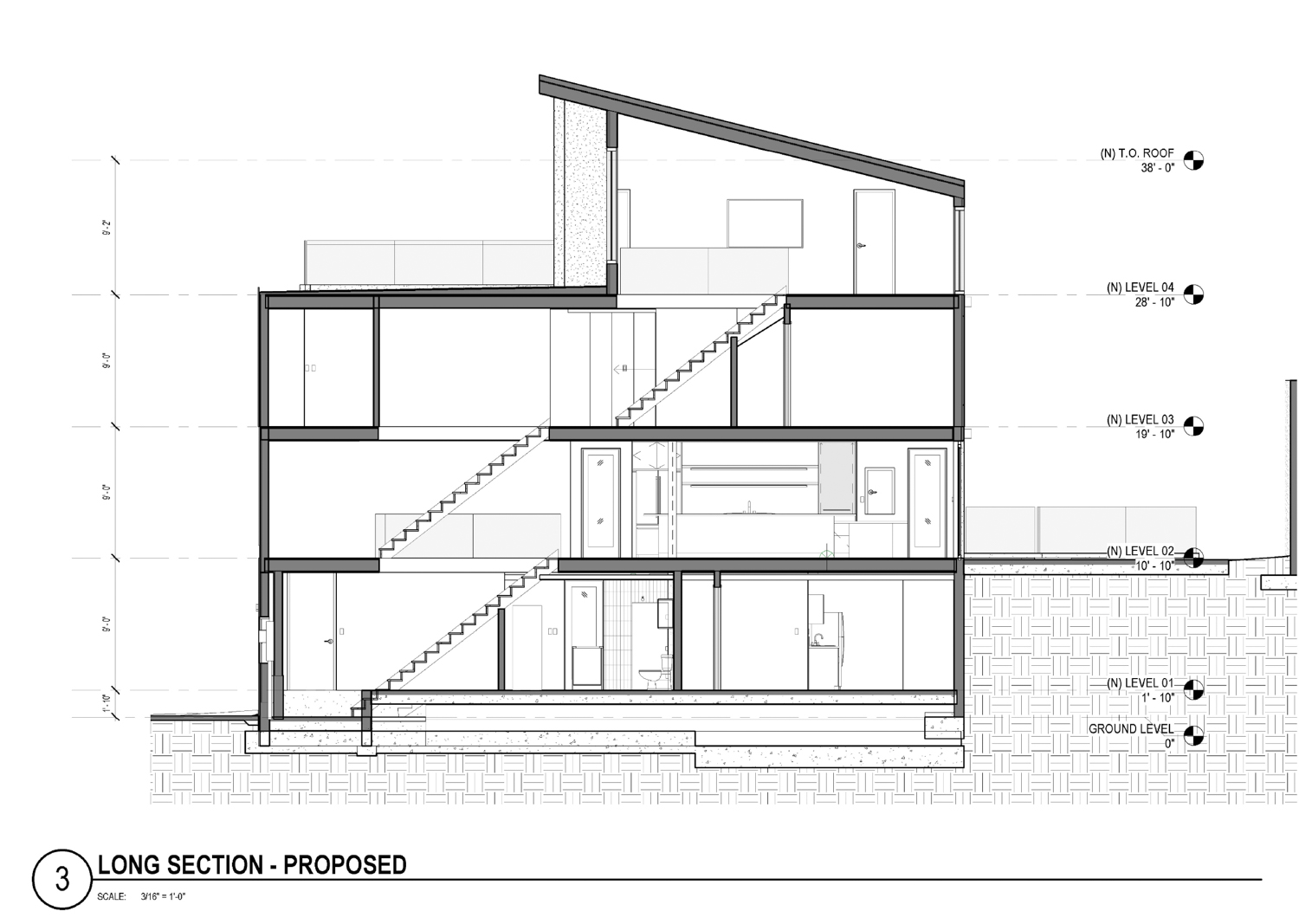167 Coleridge Street vertical cross-section, illustration by F2 Design