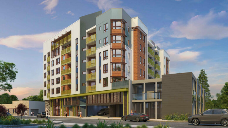 2555 Flores Street establishing view, rendering by DNA Design and Architecture