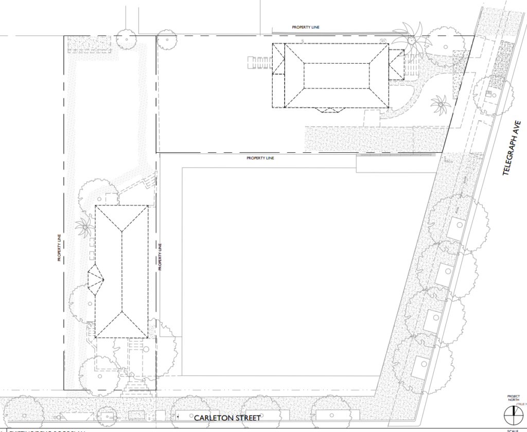 2614 Telegraph Avenue Current Site Layout, image via Gunkel Architects
