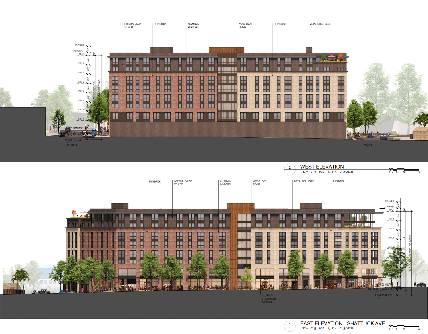 2700 Shattuck Avenue facade elevation, illustration by SDT Architects