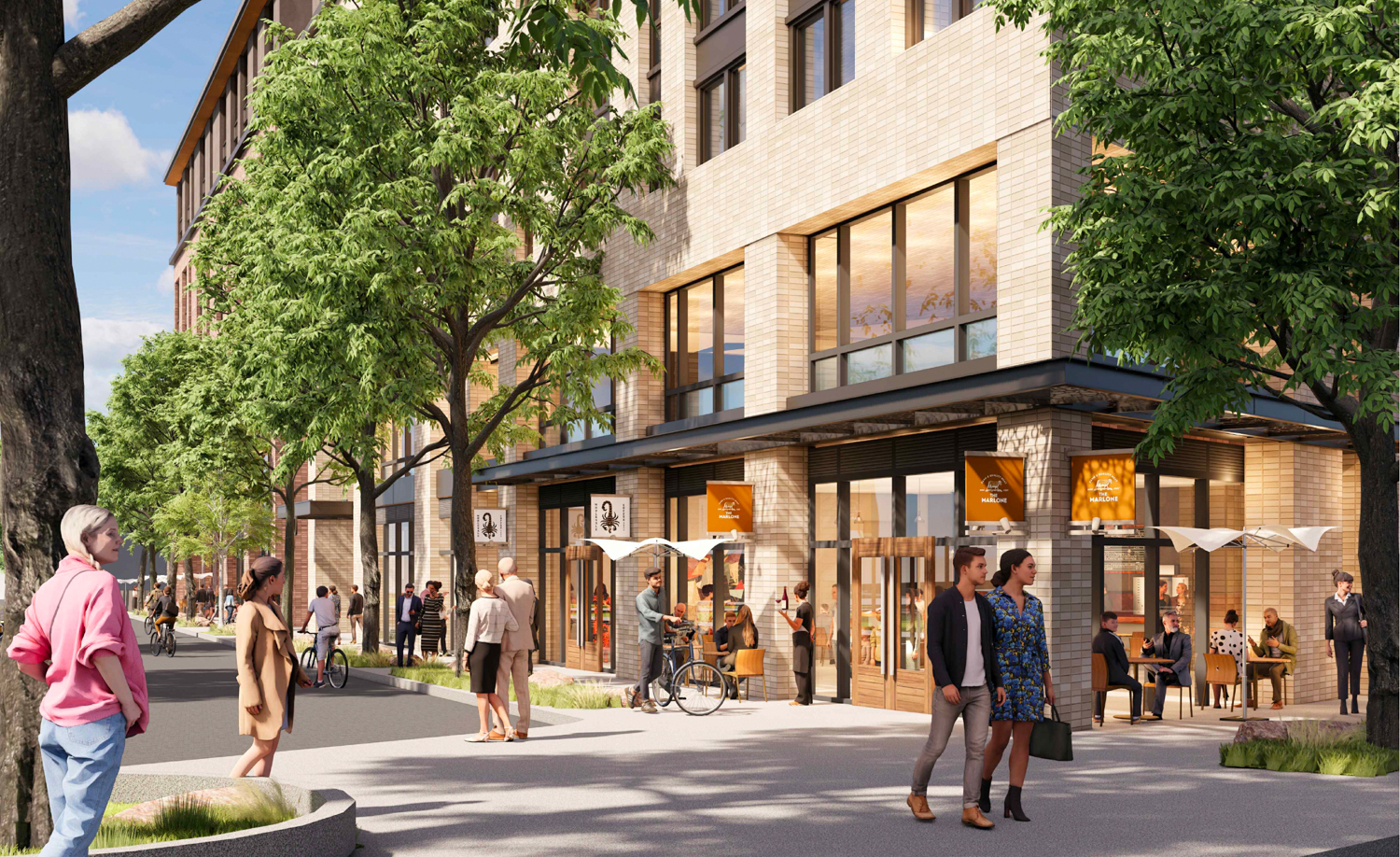 2700 Shattuck Avenue sidewalk activity, rendering by SDT Architects