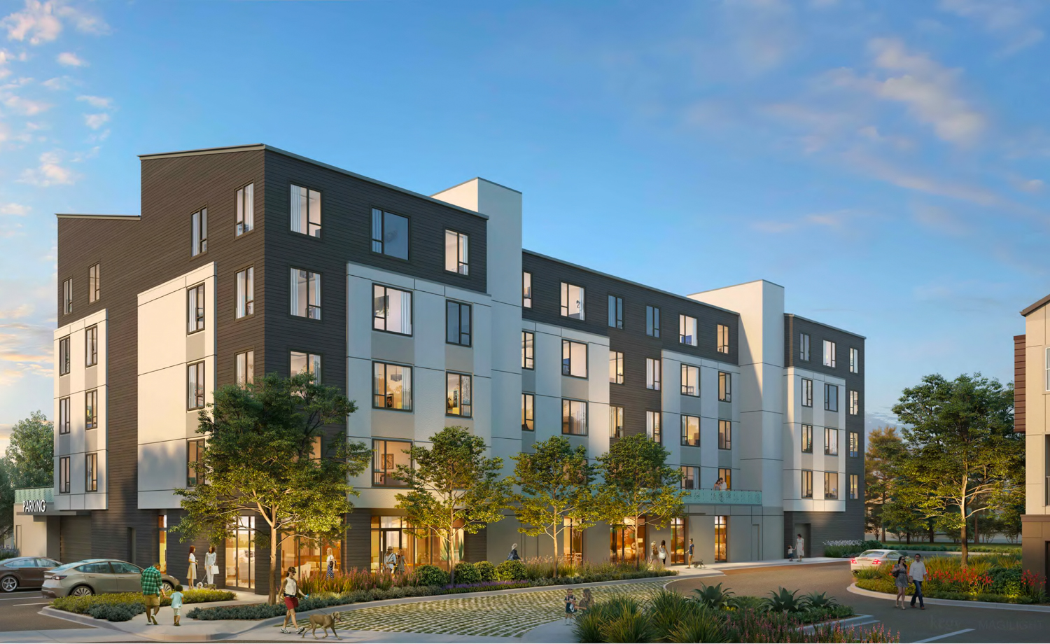 3180 Crow Canyon Place affordable housing complex, rendering by KTGY Group