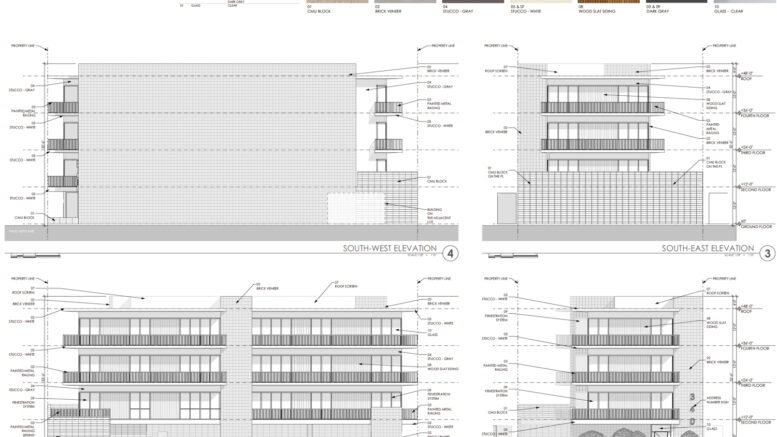 340 Palo Alto Avenue facade elevation, illustration by Heather Young Architects
