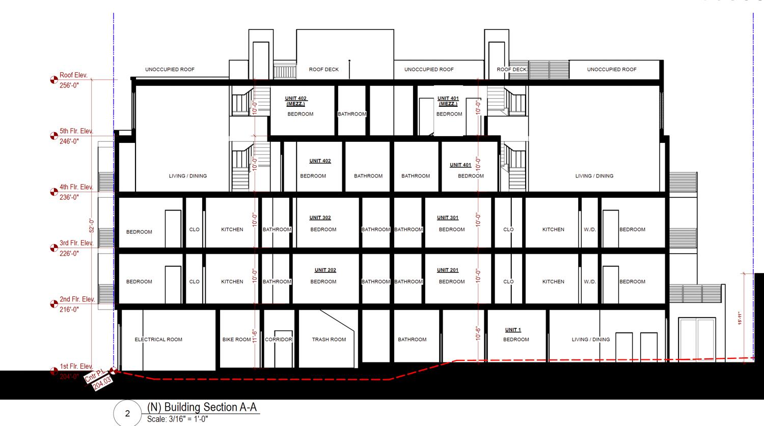 4148 24th Street vertical cross-section, illustration by RKD Consulting