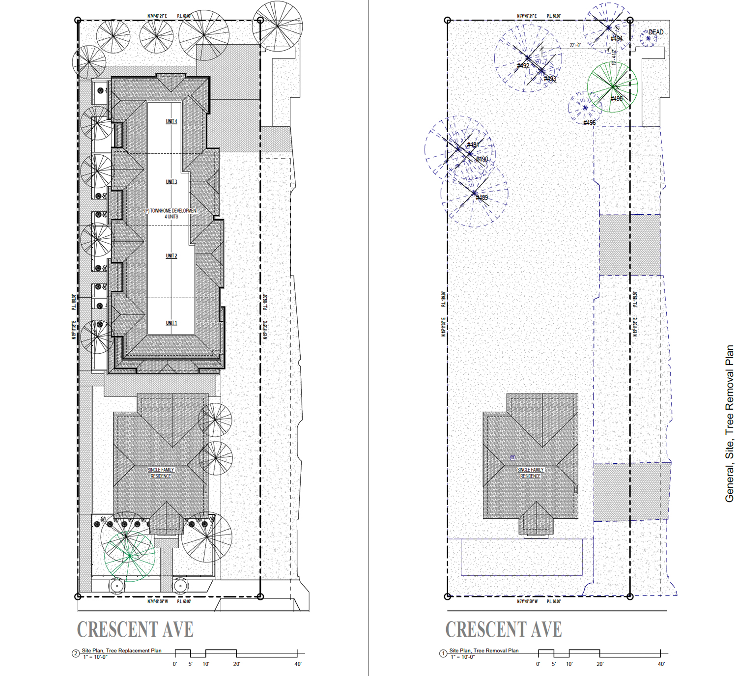 434 Crescent Avenue site plan, illustration courtesy GKW Architects