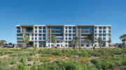 490 Avenue of the Palms seen from the adjacent open space, image by Bruce Damonte