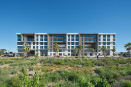 490 Avenue of the Palms seen from the adjacent open space, image by Bruce Damonte